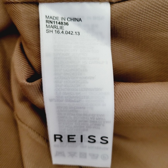 Unworn Reiss Marlie Single Breasted Wool Blend Blazer in Camel - Picture 12 of 12